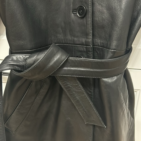 Black leather tie jacket - Picture 3 of 6